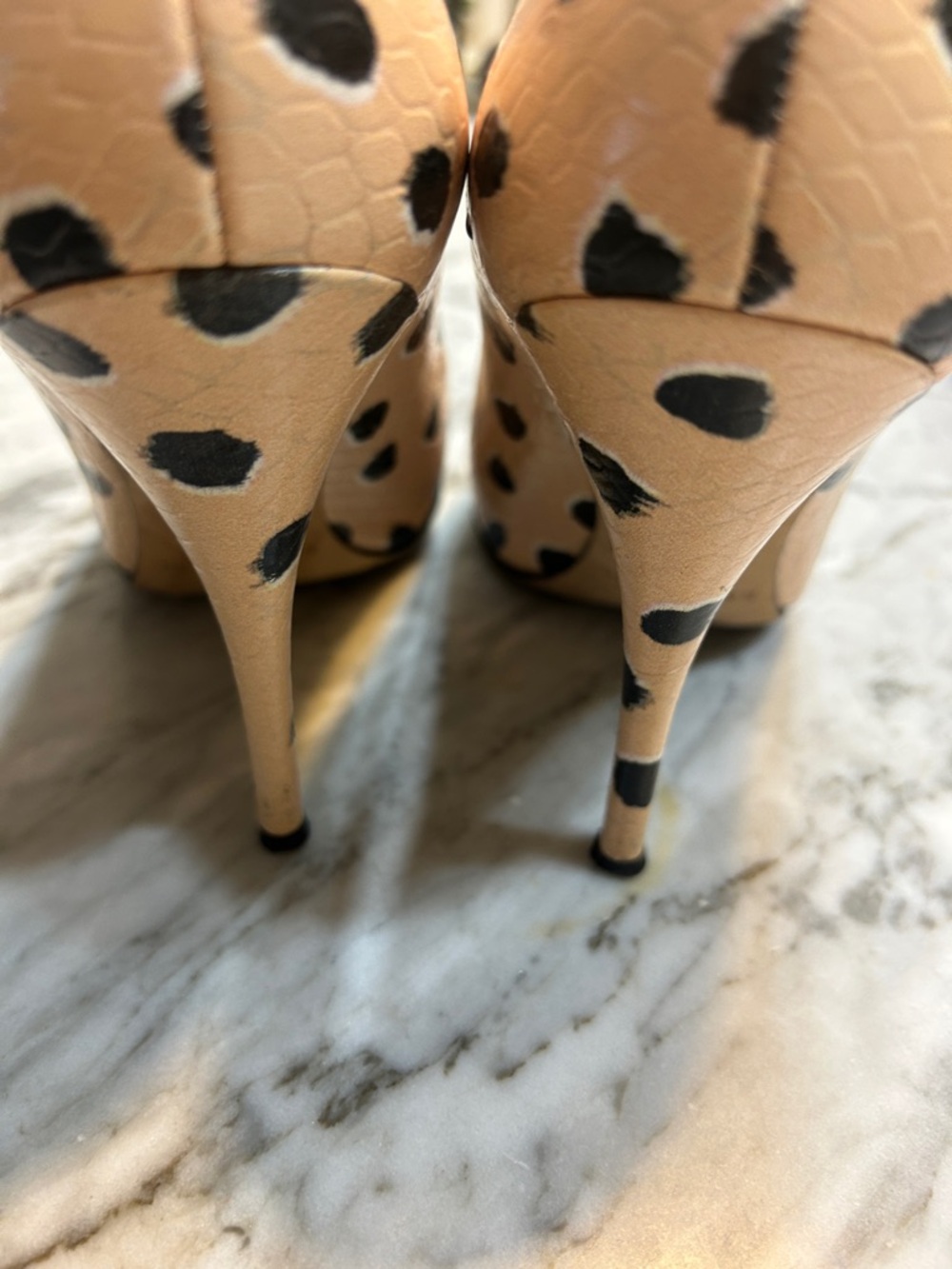 kate spade Tan and Black Leopard-Spot Pointed Toe Pumps - Picture 6 of 10